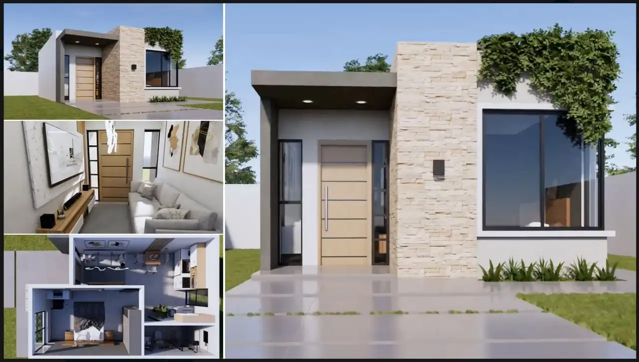 Desain dan Denah Rumah 5x7 Meter Lengkap dengan Tampak