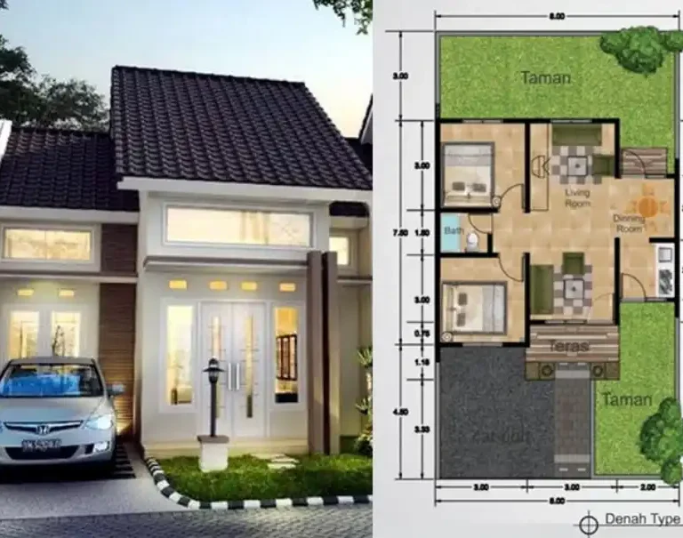 denah rumah type 54 120