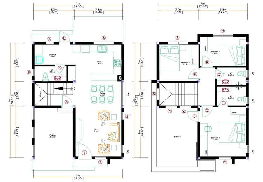 Rumah Minimalis Ukuran 7x9 3 Kamar Tidur
